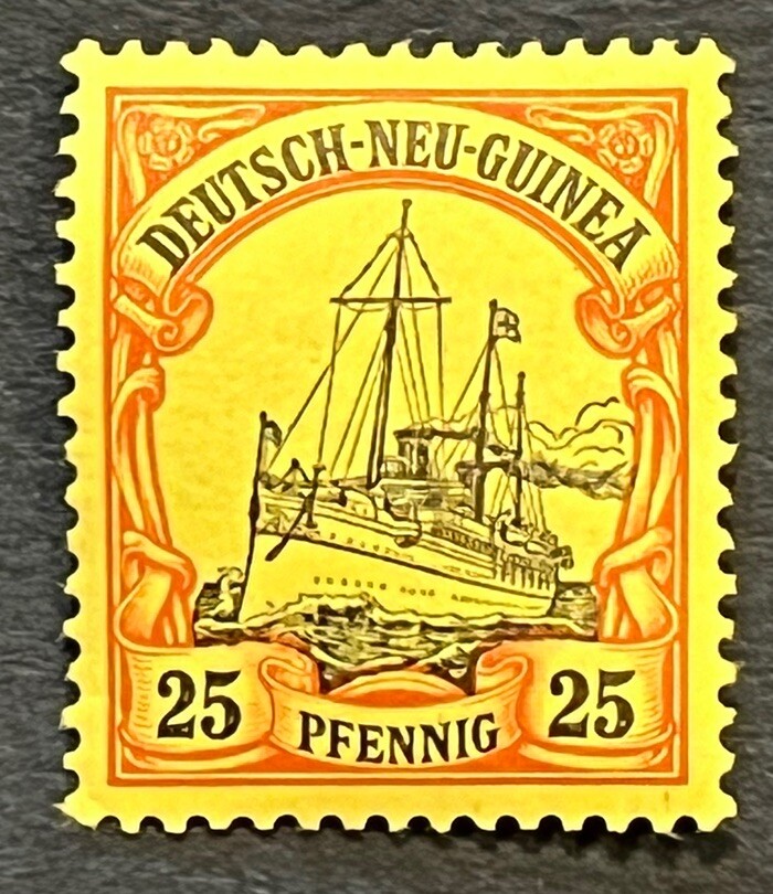 Travelstamps: GERMAN NEW GUINEA STAMPS Kaiser’s Yacht, Mint OG H 25pf UnWMK