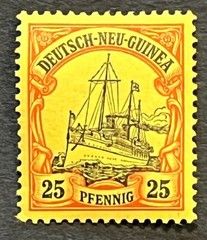 Travelstamps: GERMAN NEW GUINEA STAMPS Kaiser’s Yacht, Mint OG H 25pf UnWMK