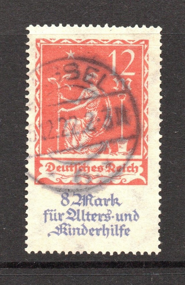 Germany 1922 12p Semi Postal Used / Missing Star & 8 Too Close – S61258
