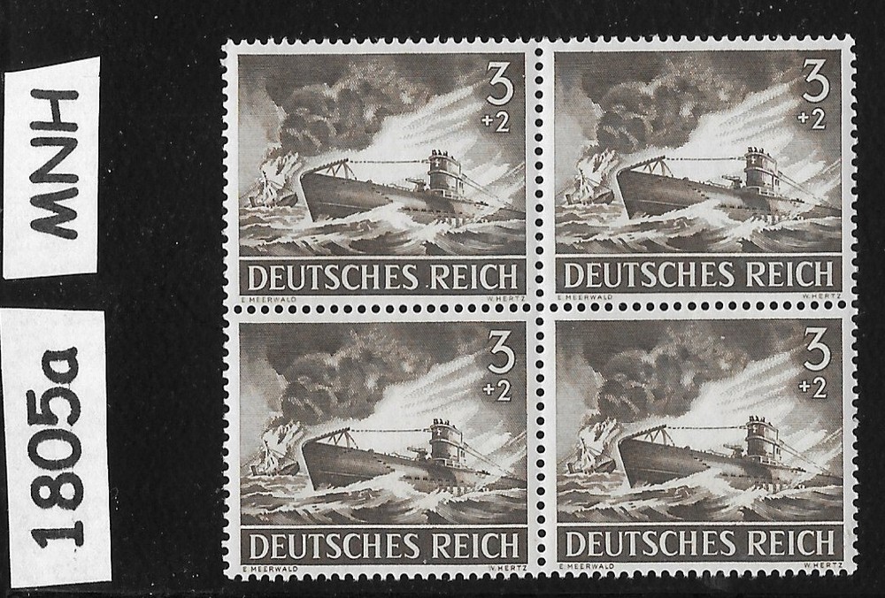 MNH stamp block Submarine U-boat WWII Military Hero’s Armed forces 1943 #1805a