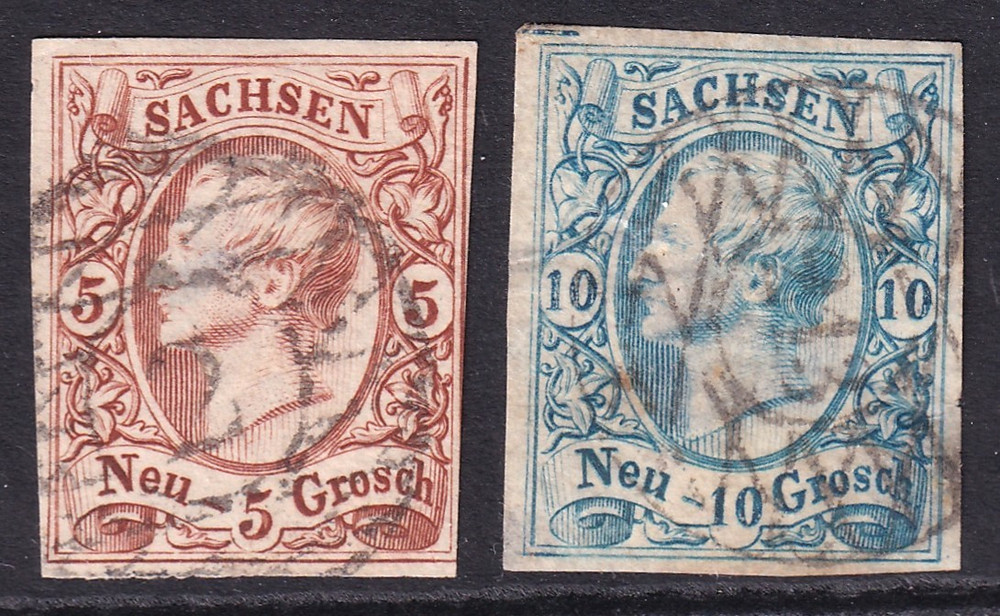 Saxony (Germany) 1855 used King Johann I issue