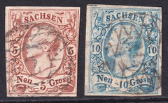 Saxony (Germany) 1855 used King Johann I issue