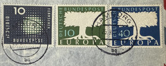 1957-59 Germany 2 Covers With 7 Stamps Used