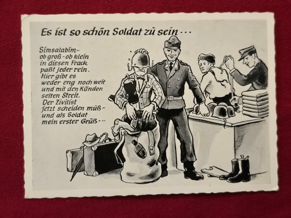 POST WW2 WWII OCCUPIED Germany Soldiers Humor comic German Postcard