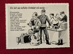 POST WW2 WWII OCCUPIED Germany Soldiers Humor comic German Postcard