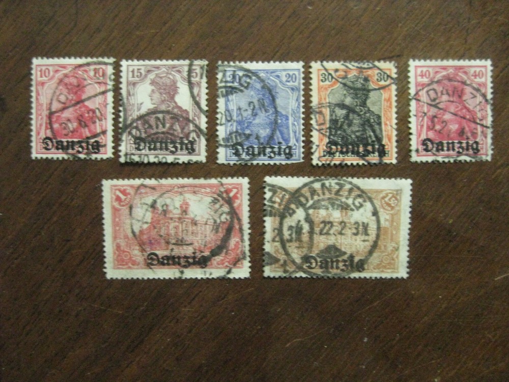 Danzig Mi No. 2-6, 8, 9 With Good Stamp, Die Market Values Infla-Geprüft g29)