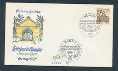D489334 Germany FDC Ellwangen Castle Gate Deutsche Bauwerke 1964 FIDACOS
