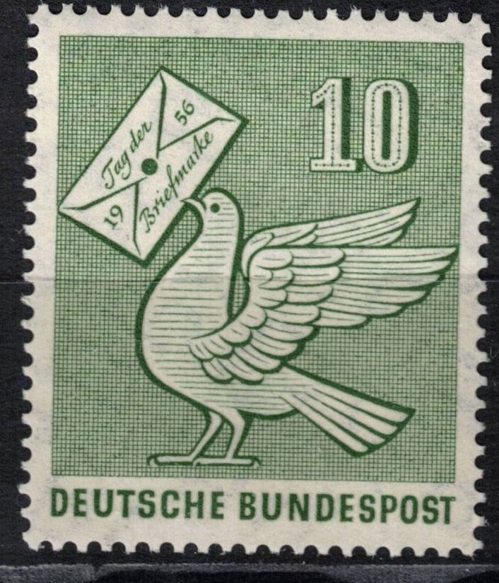 Germany BRD 1956 Mi 247 MNH Tag der Briefmarke Dove 10pf