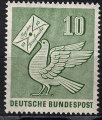 Germany BRD 1956 Mi 247 MNH Tag der Briefmarke Dove 10pf