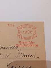 Germany Third Reich 1933 Official Postal Card Bremen Justice