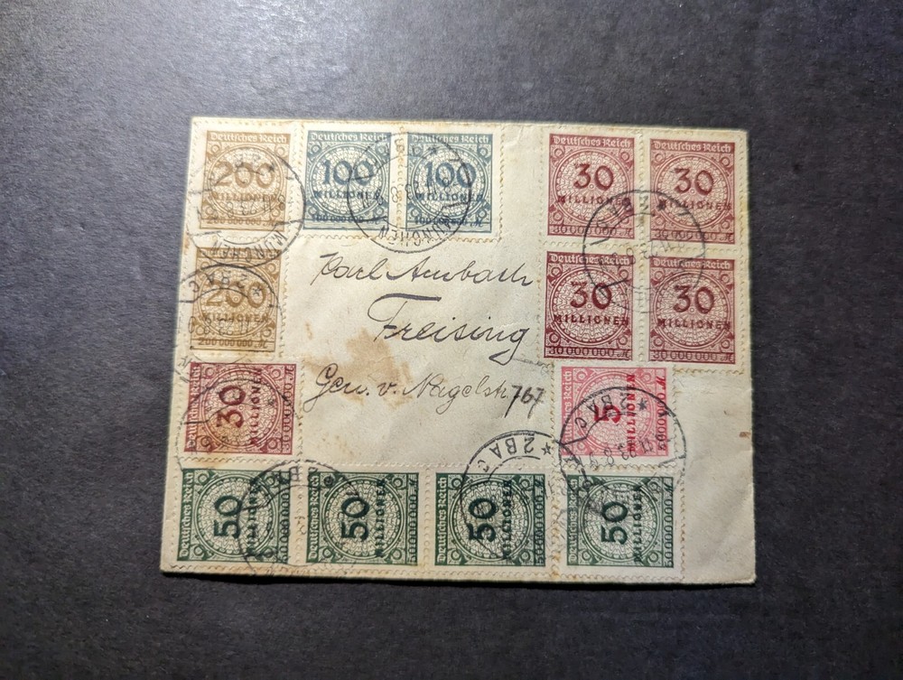 1923 Germany Weimar Republic Inflation Cover Munich to Freising