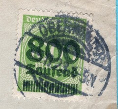 GERMANY inflation cover with taxe perçu november 1923 to Netherlands
