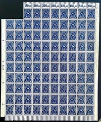Germany 189 / 1922-1923 6m Post Horn stamps / Full Sheet / MNH / Imperfections
