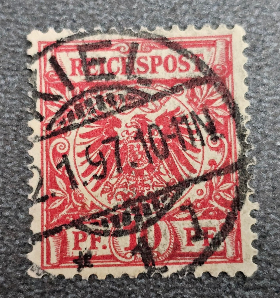 Stamp Germany Reich 10 Pfennig 1897 Crown & Eagle Mi. Nr. 47 d [🇩🇪37352]