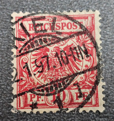 Stamp Germany Reich 10 Pfennig 1897 Crown & Eagle Mi. Nr. 47 d [🇩🇪37352]