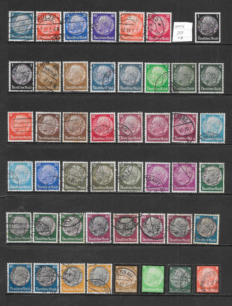 GERMANY „HINDENBURG STASH“ USED 1932 to 1936