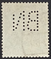 German – 1920 Scott 126 60pf – „B.N.“ PERFIN – Stamp