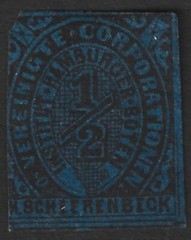 Germany HAMBURG Boten H. Scheerenbeck 1862 1/2pf local post stamp imperf #4