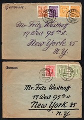 Pair of post-World War II covers – British Zone to US
