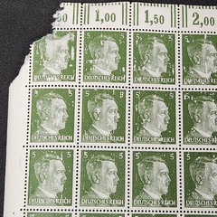 1941 5 Pfenning German Adolph Hitler Full Stamp Sheet WW2 Third Reich
