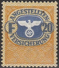 Stamp Germany Revenue WWII 3rd Reich Era Medical Employment Insurance Set MNG