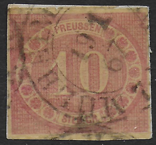 Preussen stamps 1866 MI 20 on fragment signed Brun CANC VF