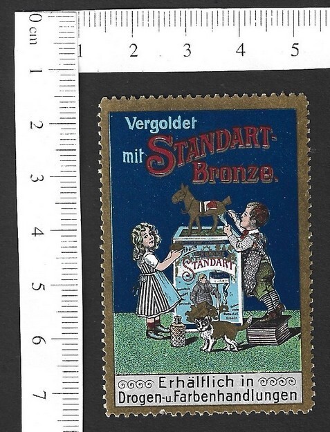 Germany STANDART GOLD PLATED BRONZE vintage advertisement poster stamp