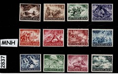 MNH Stamp set B218 – 229 1943 German Military Hero’s WWII War machines #2837