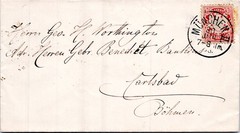 GERMANY 1888 BAYERN POSTAL HISTORY COVER ADDR KARLSBAD POSTMARK MUNCHEN