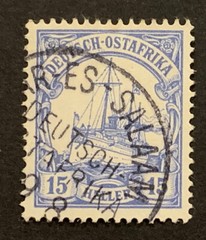 Travelstamps: Germany East Africa Stamps DAR-ES-SAALAM Kaiser’s Yacht Used UnWMK