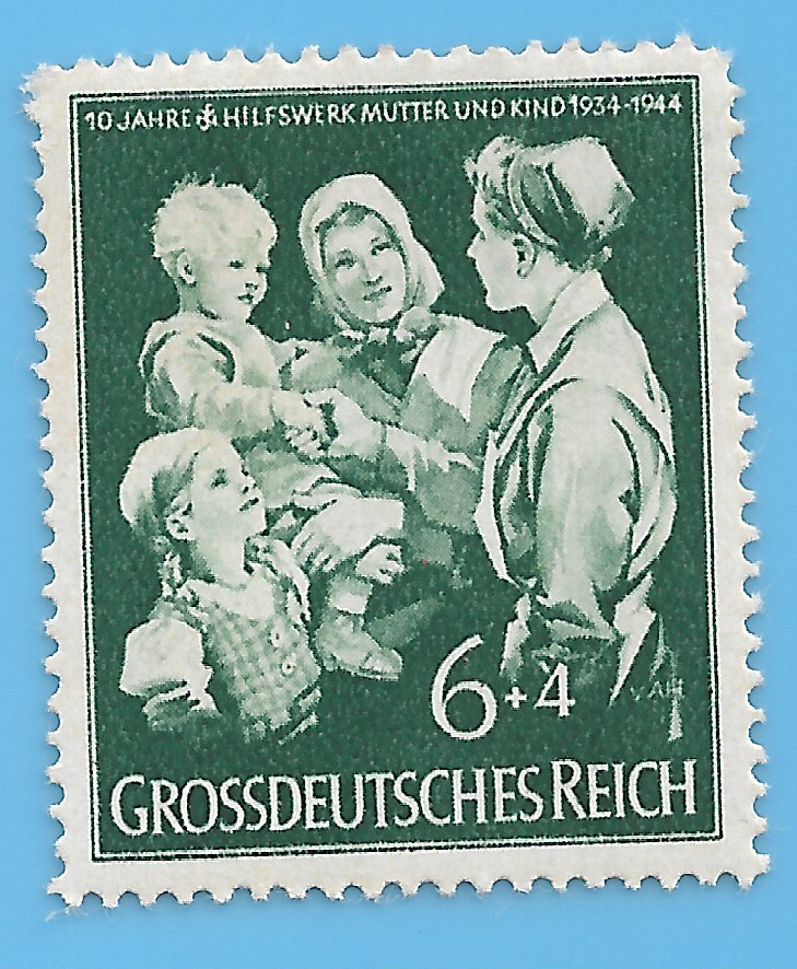 Germany Third Reich 1944 Mother Child Winter Relief 6+4 Stamp WW2 ERA Mi# 870