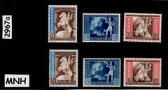 MNH stamp set B209-B214 1942 Vienna Postal congress with Overprints #2967a