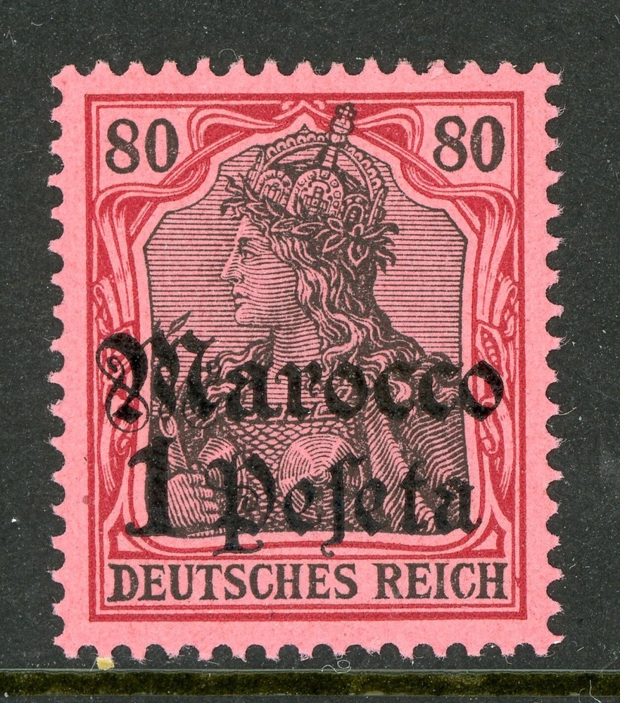 GANDALF – Morocco 1905 Germany 1 Pesata/80 pfg Sc #41 Watermarked MNH F630