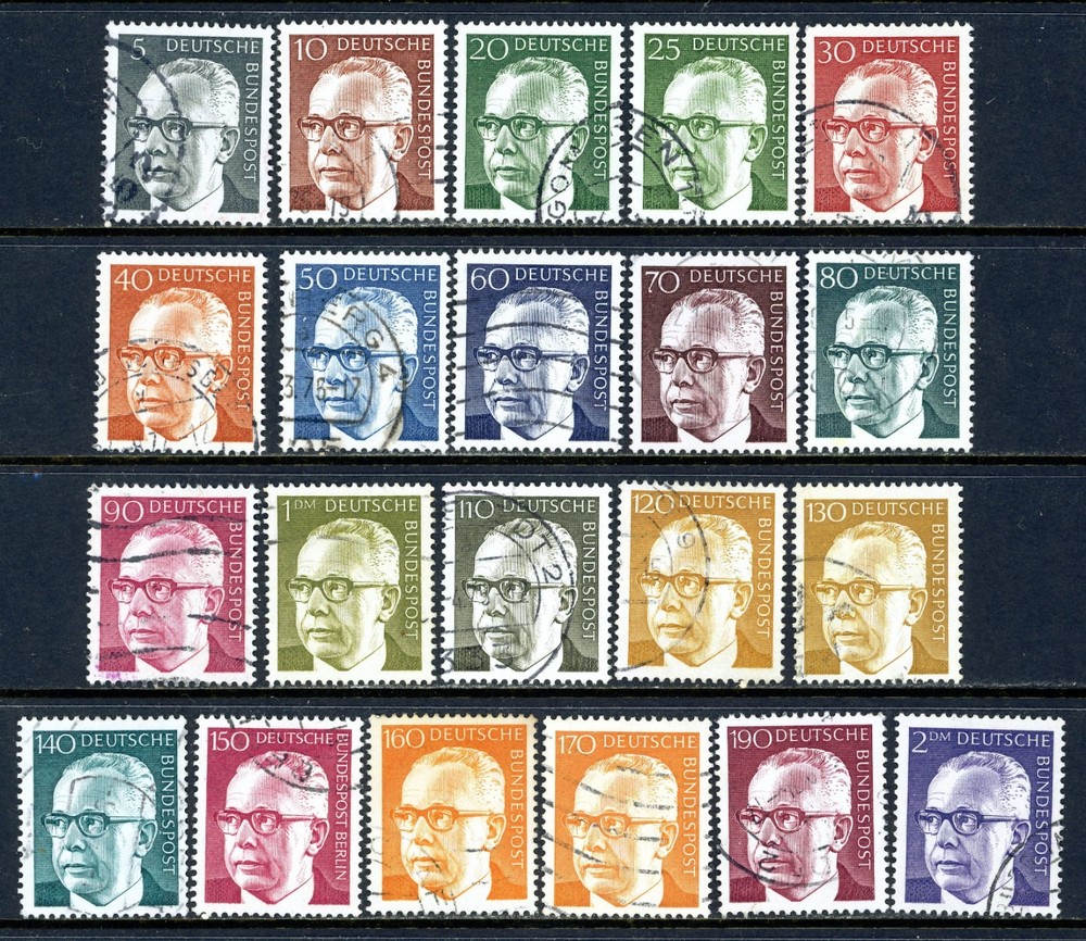 Stamps Germany, Scott # 1028-1044 used, complete set