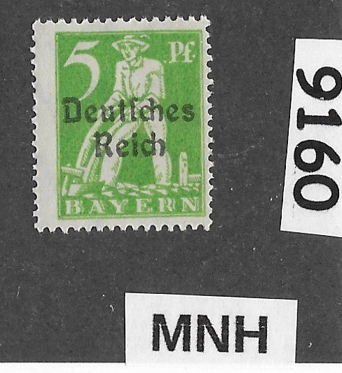 MNH stamp Sc 256 German Republic Bavaria Bayern 1920 Overprint #9160