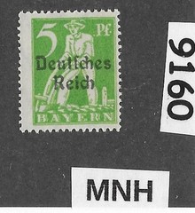 MNH stamp Sc 256 German Republic Bavaria Bayern 1920 Overprint #9160