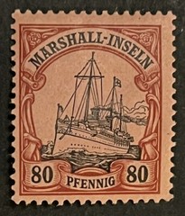 Travelstamps: GERMANY MARSHALL ISLANDS STAMPS Kaiser’s Yacht 80pf MOGH UNWMK
