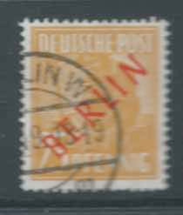 GERMANY BERLIN 1949 SGB27 25pf Yellow-Orange Red Overprint Fine Used Cat £70