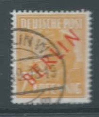 GERMANY BERLIN 1949 SGB27 25pf Yellow-Orange Red Overprint Fine Used Cat £70