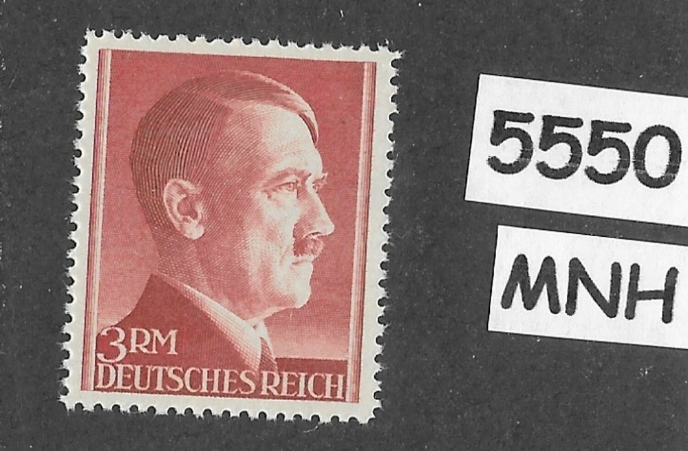 #5550 MNH stamp 3RM Adolf Hitler / Third Reich Germany / Sc526 Perf 12.5