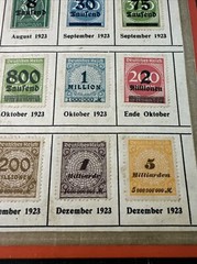 Rare German Hyperinflation Postage Stamp Collection 1920-1923Historical Document