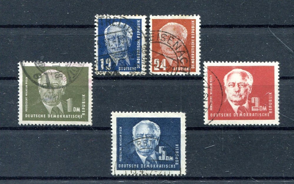 GDR No. 251 – 255 Canceled Pieck I 1950 (#87022)