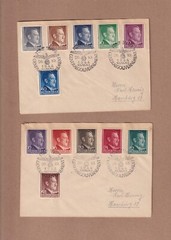 Poland 26 October 1944 Krakau General Government Set of 18 on 3 Matched Covers