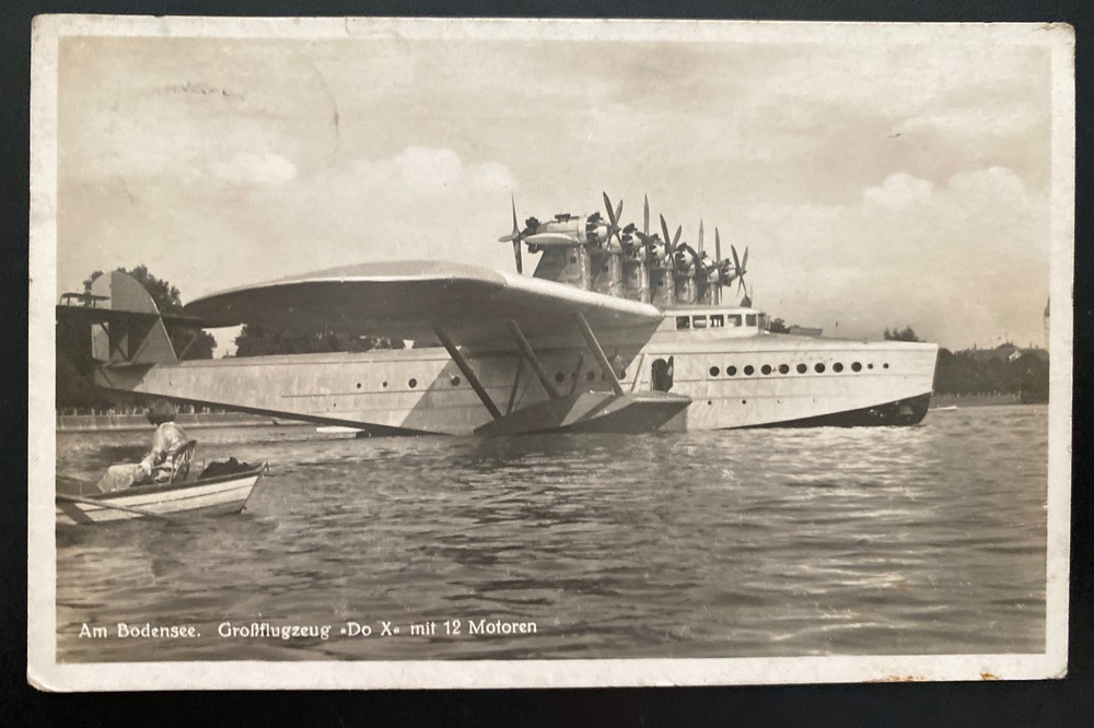 1932 Konstanz Germany RPPC Postcard Cover DOX Dornier Seaplane