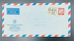 Air Mail Envelope w German Postal Stamps and Cinderella Stamps on Back – 1965