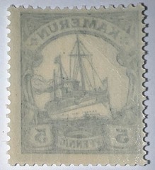 Travelstamps: Germany Kamerun Stamps 5pf Kaiser’s Yacht mint MOGNH WMK