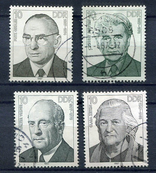 Germany – DDR : German workers movement leaders set from 1987 – used