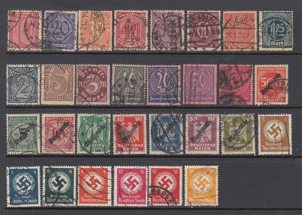Germany WW1 and WW2 OFFICIALS – Back of the Book Issue (USED) NICE