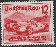 Stamp Germany Mi 686-8 Sc B134-6 1939 WWII Auto Exposition Mercedes Benz VW MNH