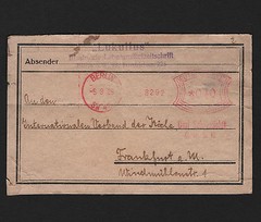 OPC Interesting 1928 Germany Shipping Label with Advertising Meter